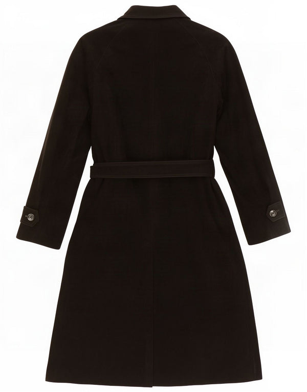 Vintage Womens Overcoat IT 46 Large Black Elastane