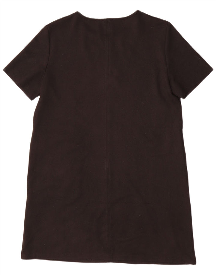 Zara Womens Shift Dress UK 16 Large Black Polyester