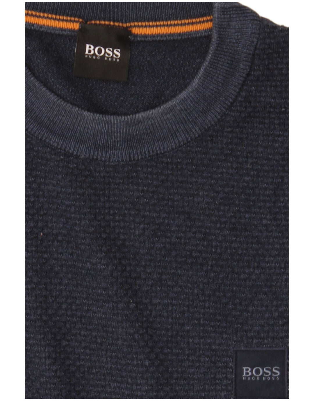 Hugo Boss Herre Crew Neck sweater Medium Navy Blue Virgin Wool