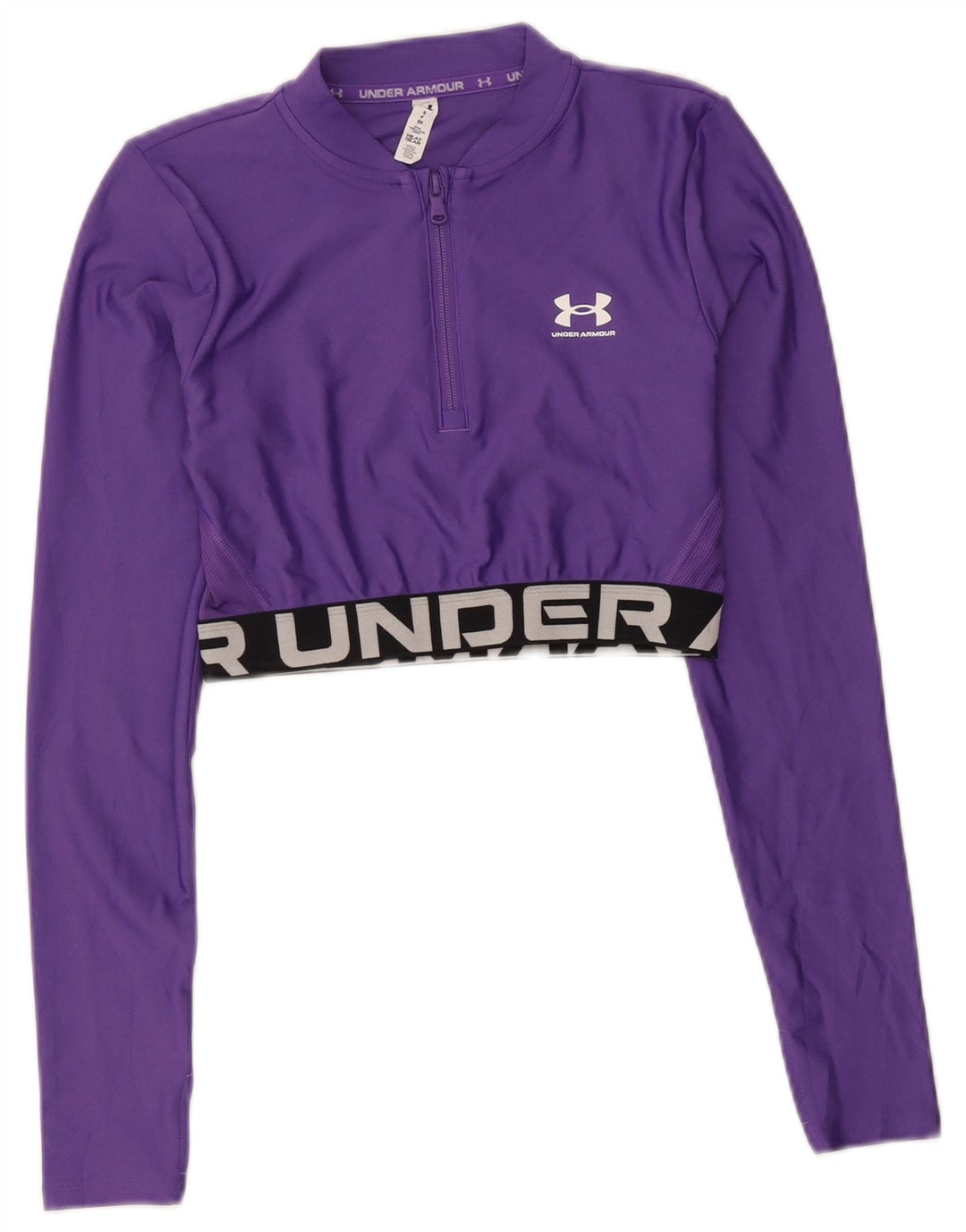 Under Armour Womens Crop Pullover Træningsdragt Top UK 10 Small Purple