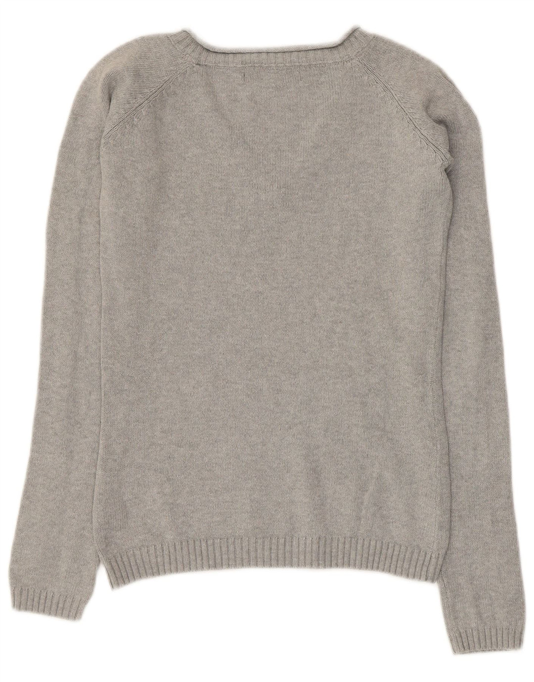 ZARA Dame V-hals sweater UK 12 Medium Grey Bomuld