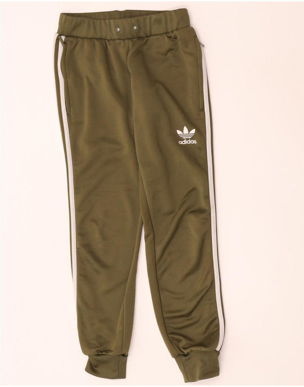 Adidas Womens Tracksuit Trousers Joggers UK 10 Small Khaki Polyester