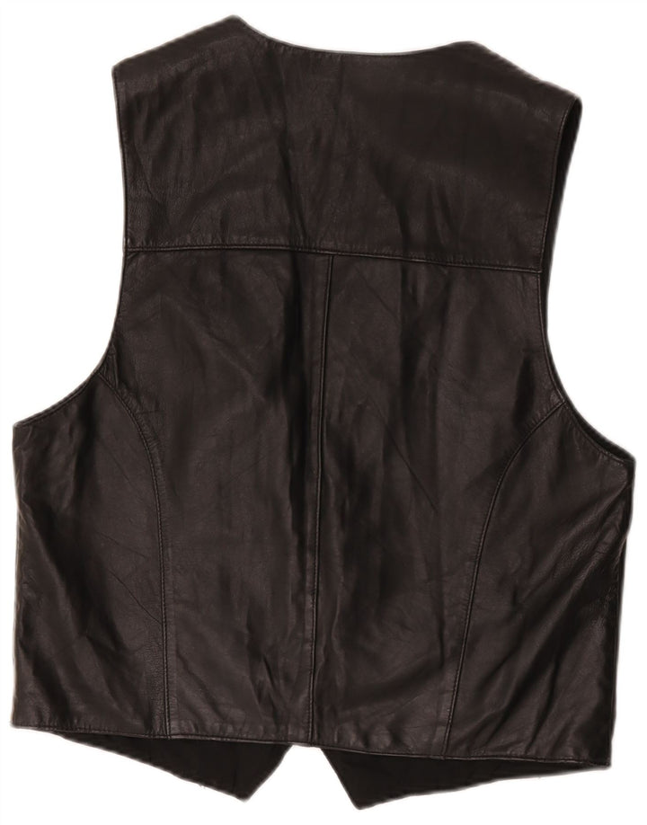 Vintage herre lædervest medium sort