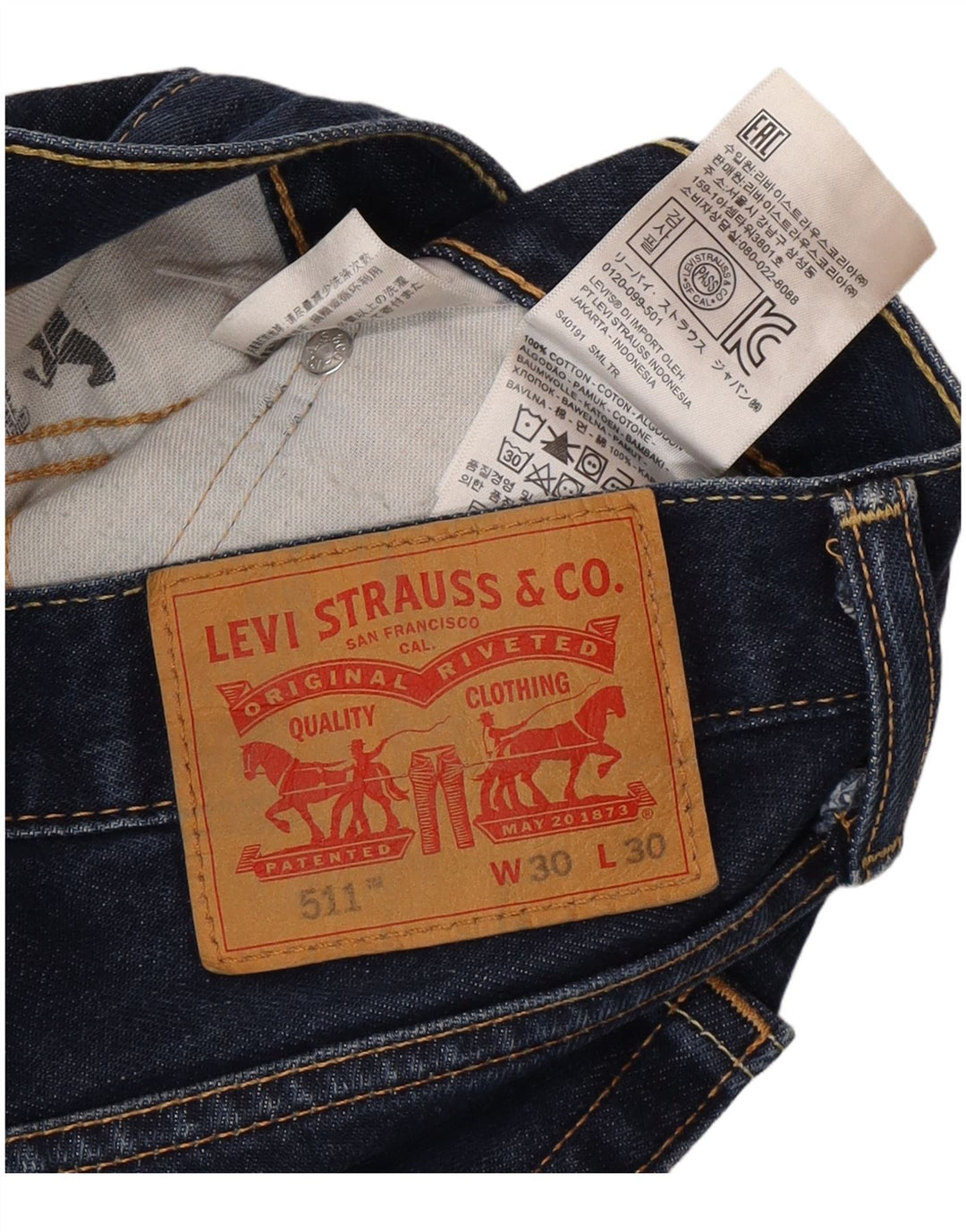 Levi's Herre 511 Slim Tapered Jeans W30 L27 Blå Bomuld