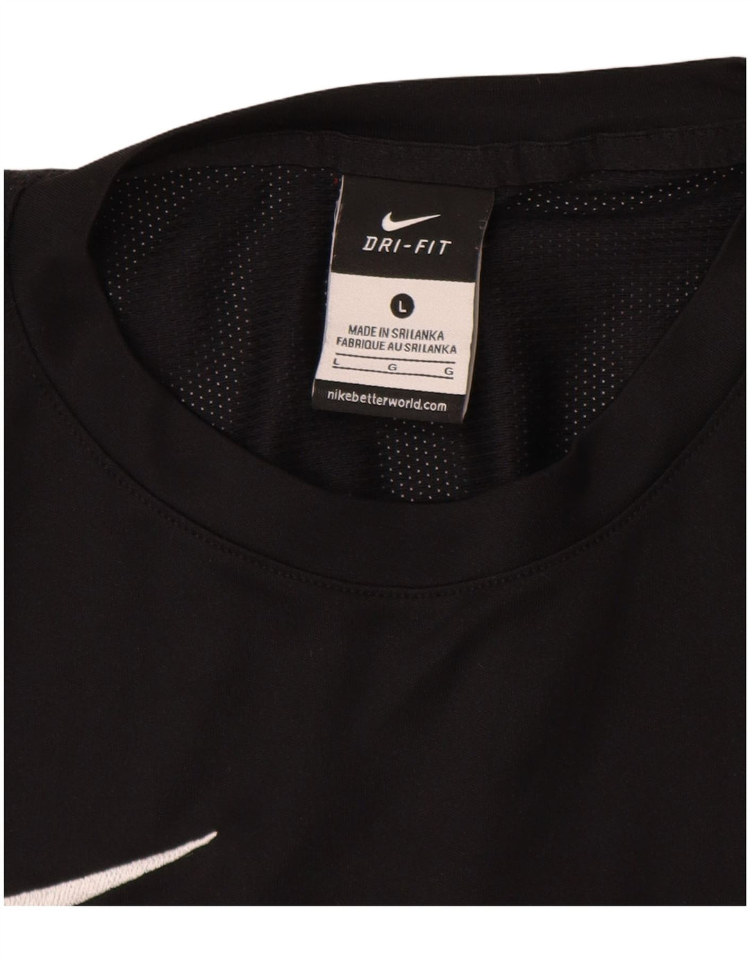 NIKE Herre Dri Fit T-Shirt Top Stor sort polyester