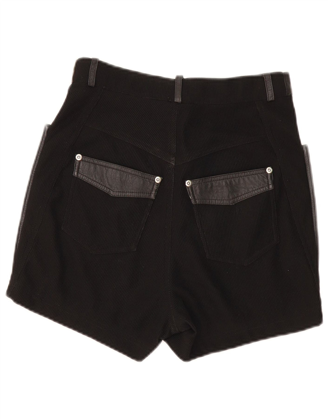 Vintage lædershorts til kvinder UK 10 Small W26 sort læder