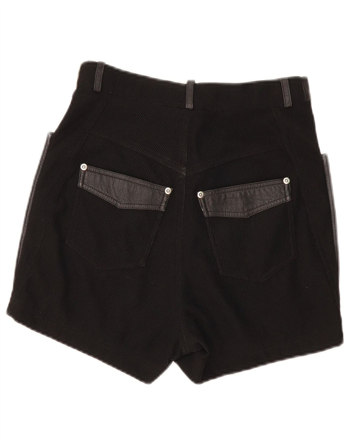 Vintage lædershorts til kvinder UK 10 Small W26 sort læder