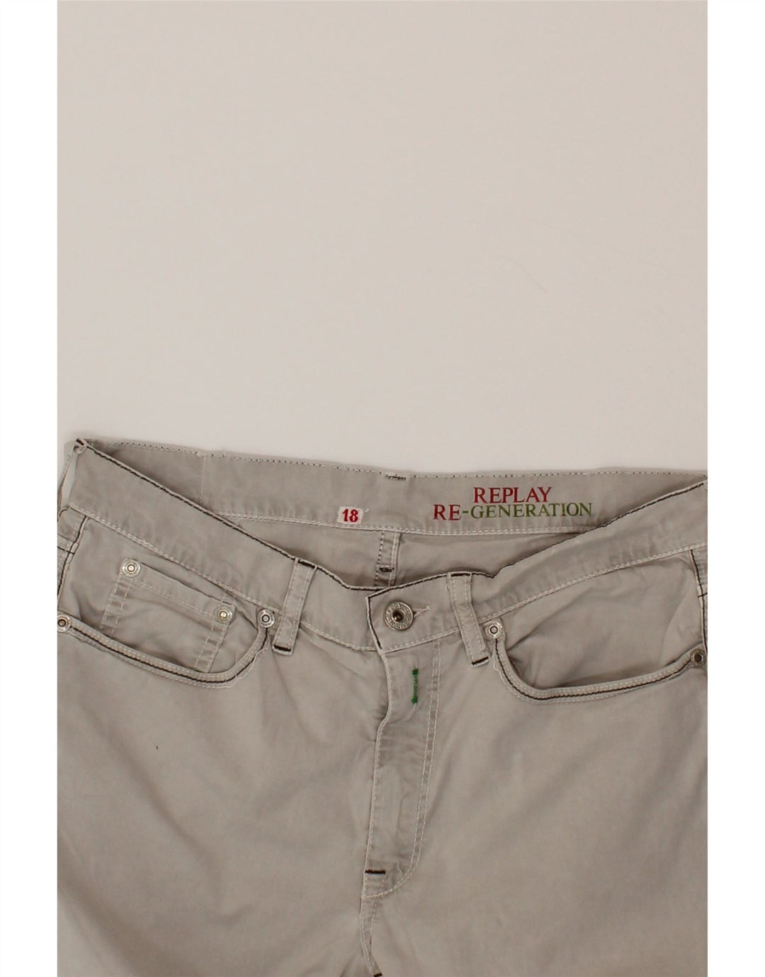 REPLAY Womens Straight Casual Trousers W38 L29  Grey Vintage Replay and Second-Hand Replay from Messina Hembry 