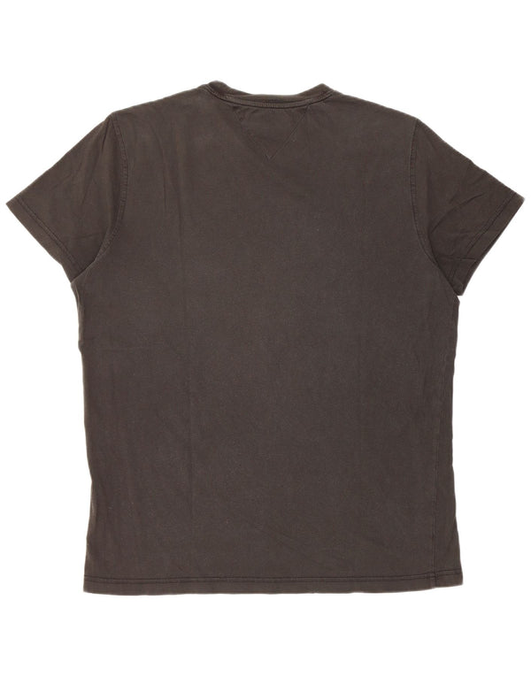 Tommy Hilfiger Herre T-Shirt Top XL Sort Bomuld