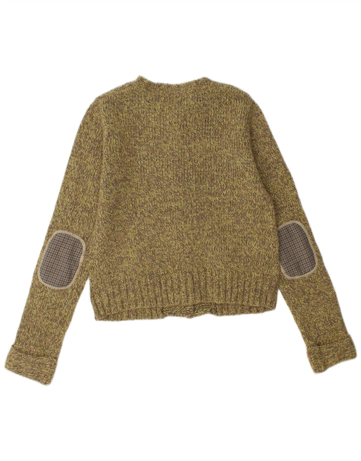 ZARA cardigan sweater til kvinder UK 14 Large Khaki Flecked Wool