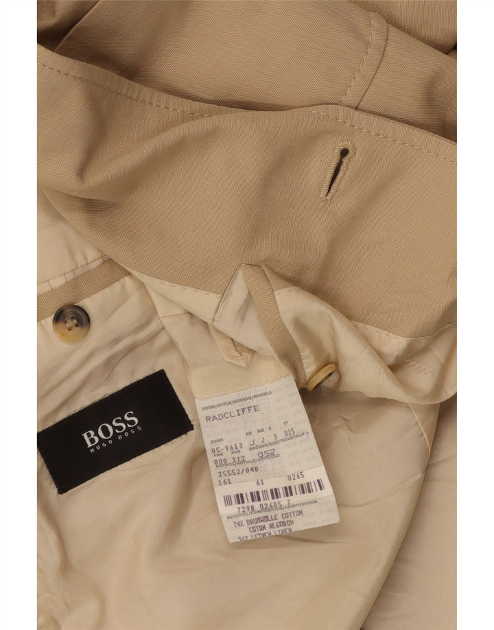 HUGO BOSS Herre 3-knaps blazerjakke EU 52 XL Beige Bomuld