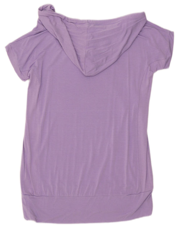 Ellesse T-shirt med hætte til kvinder UK 16 Large Purple Viscose