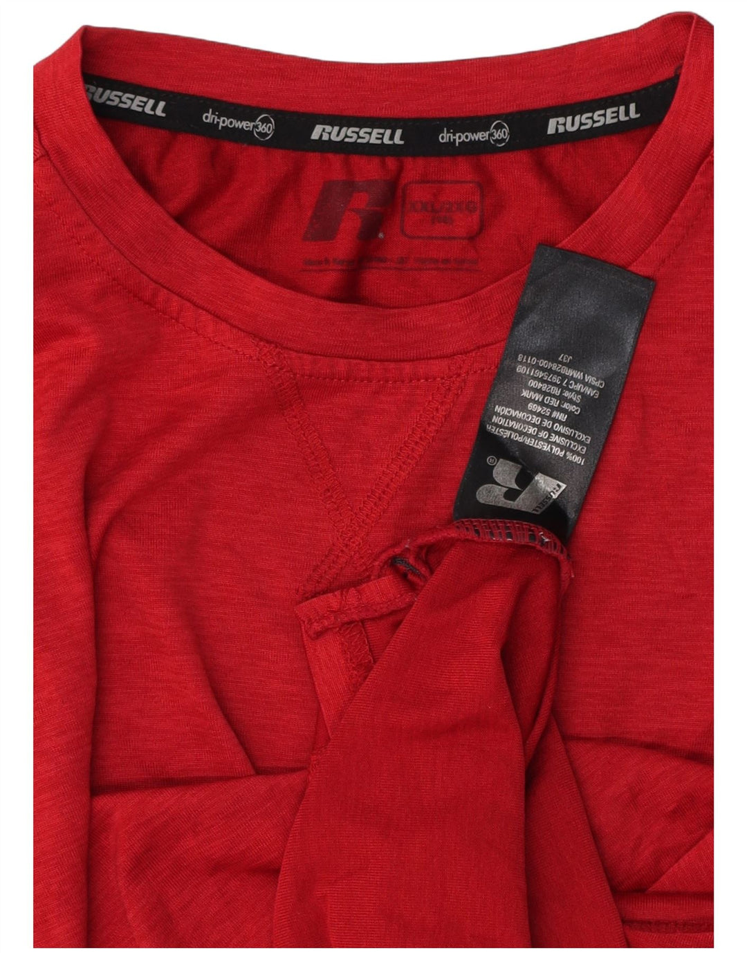 RUSSELL ATHLETIC Drenge Dri-Power T-Shirt Top 15-16 år 2XL Rød Polyester