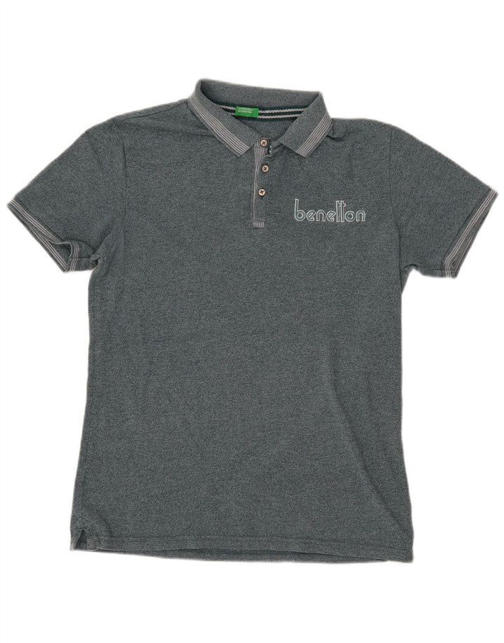 Benetton Herre grafisk poloshirt Medium Grøn Flecked