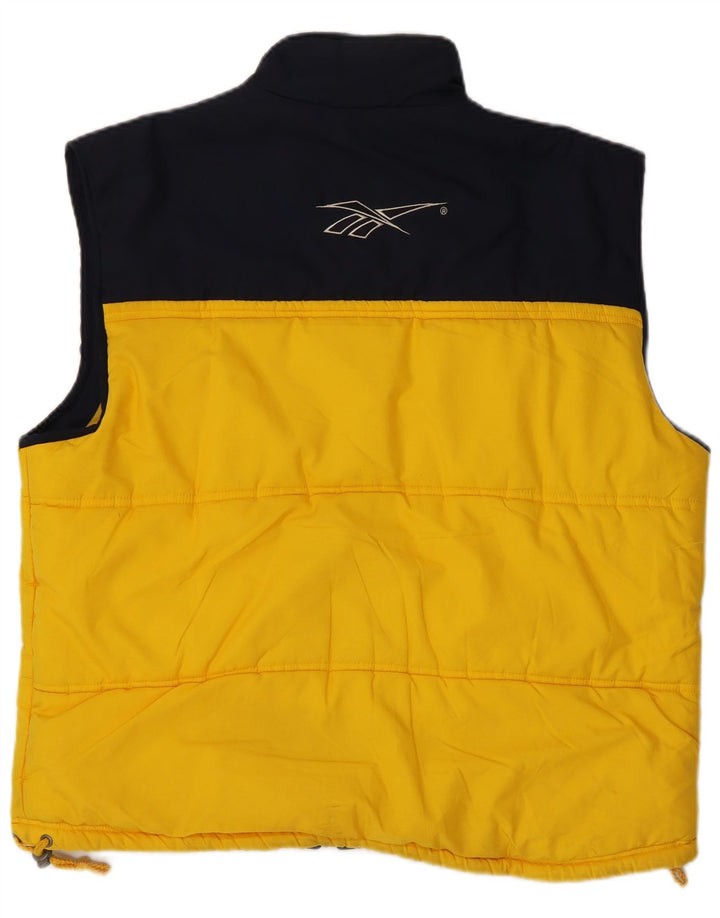 Reebok Herre Polstret Gilet UK 40 Large Yellow Colourblock Polyester