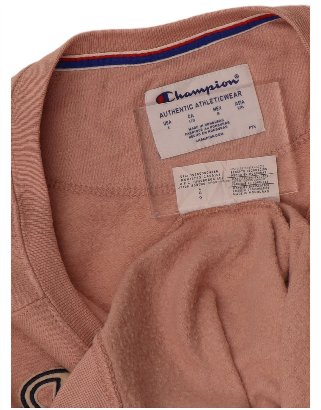 CHAMPION Womens Graphic Sweatshirt Jumper UK 16 Large Pink Polyester