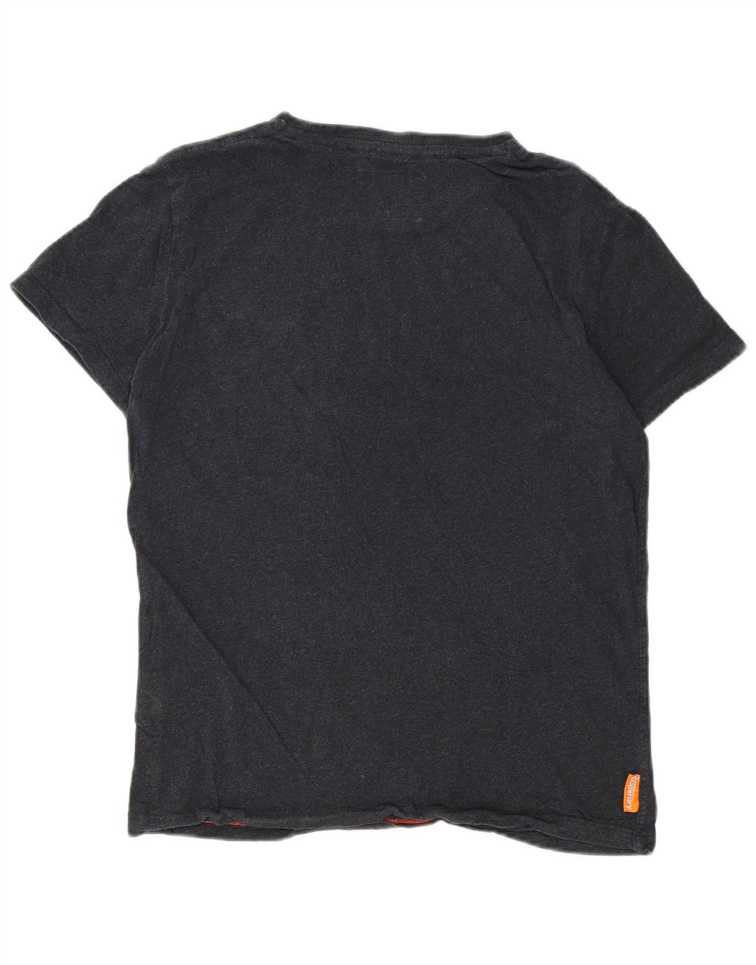 SUPERDRY Dame T-Shirt Top UK 16 Stor Grå Bomuld