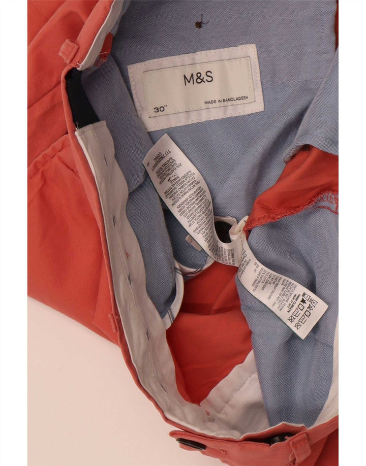 Marks & Spencer Herre Regular Chino Shorts W30 Medium Orange Bomuld