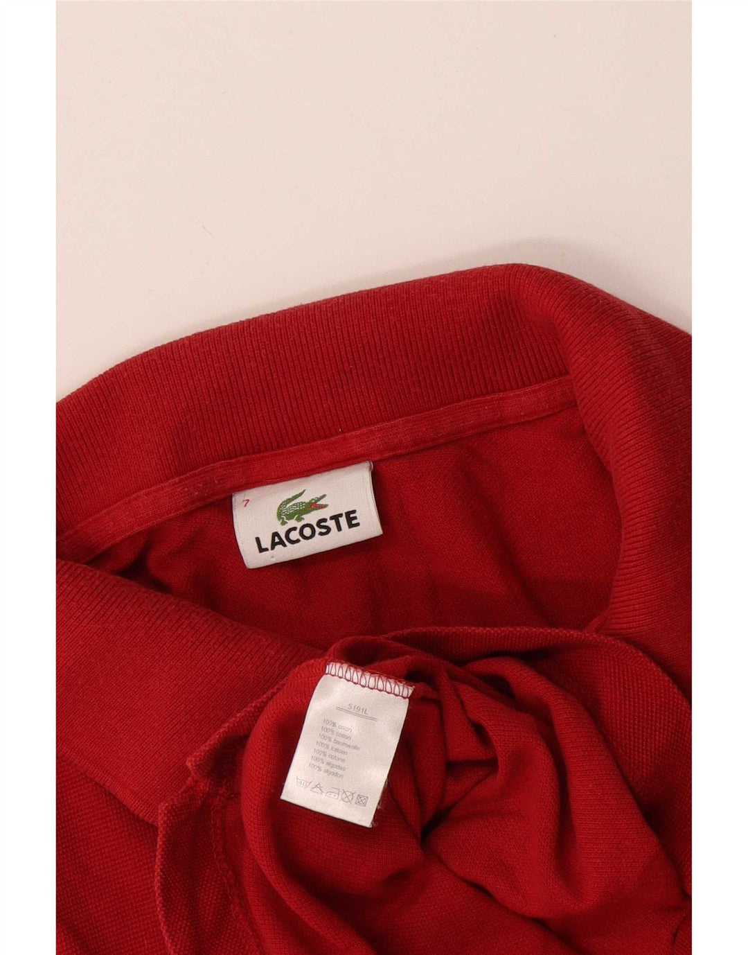 Lacoste Herre poloskjorte str. 7 2XL Rød Bomuld