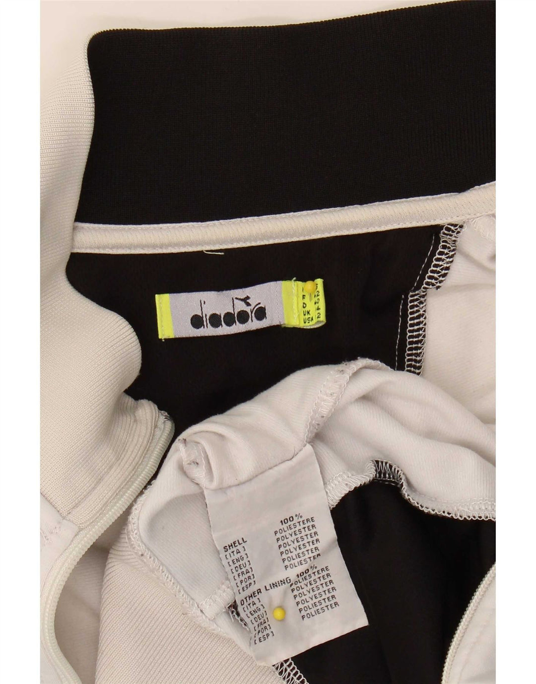 Diadora træningsdragt topjakke til kvinder UK 14 Stor hvid polyester