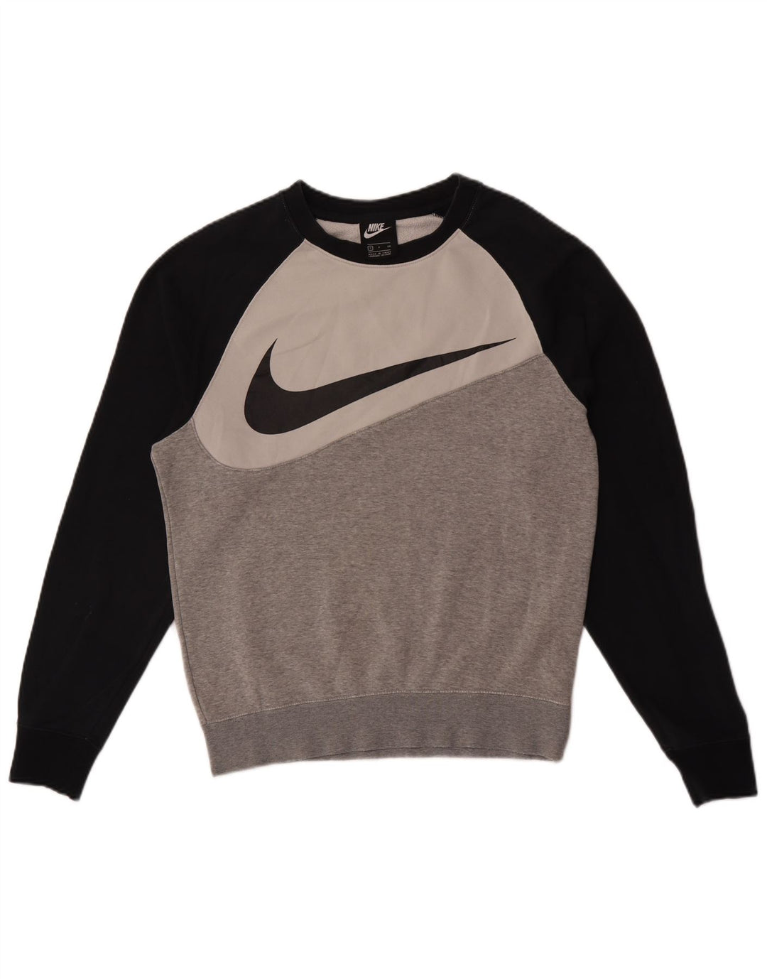 Nike grafisk sweatshirt til mænd, lille grå farveblok bomuld