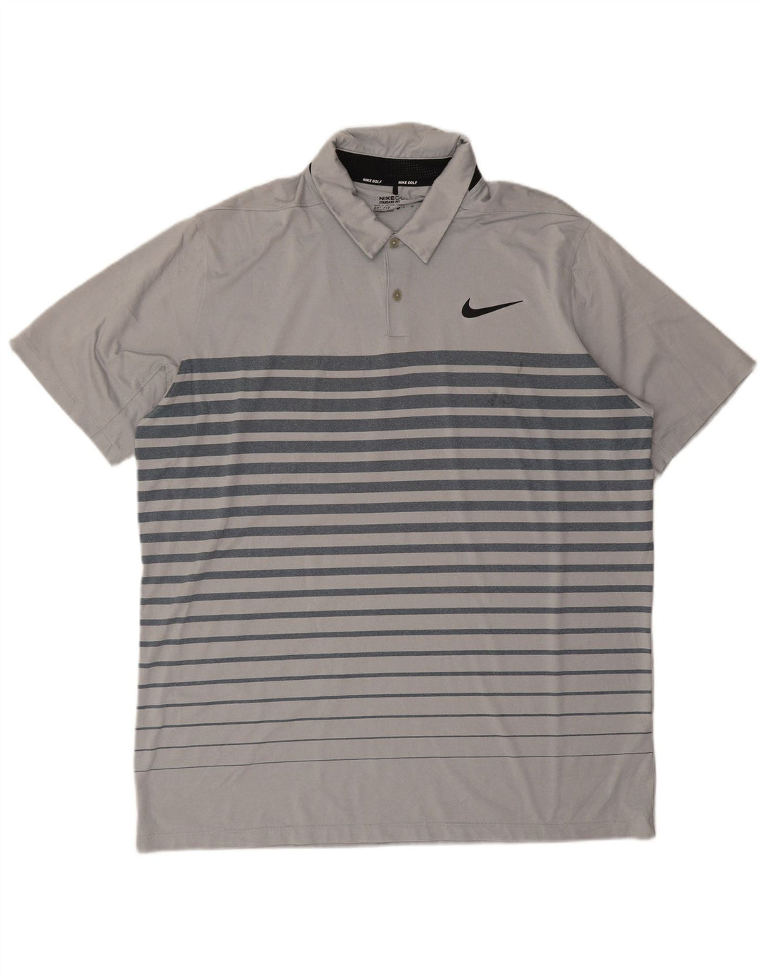 Nike Herre Dri Fit Polo Shirt XL Gråstribet polyester
