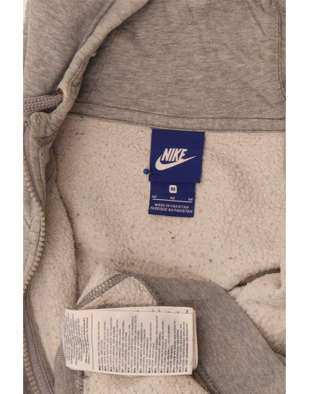 Nike hættetrøje med lynlås til mænd mellemgrå bomuld