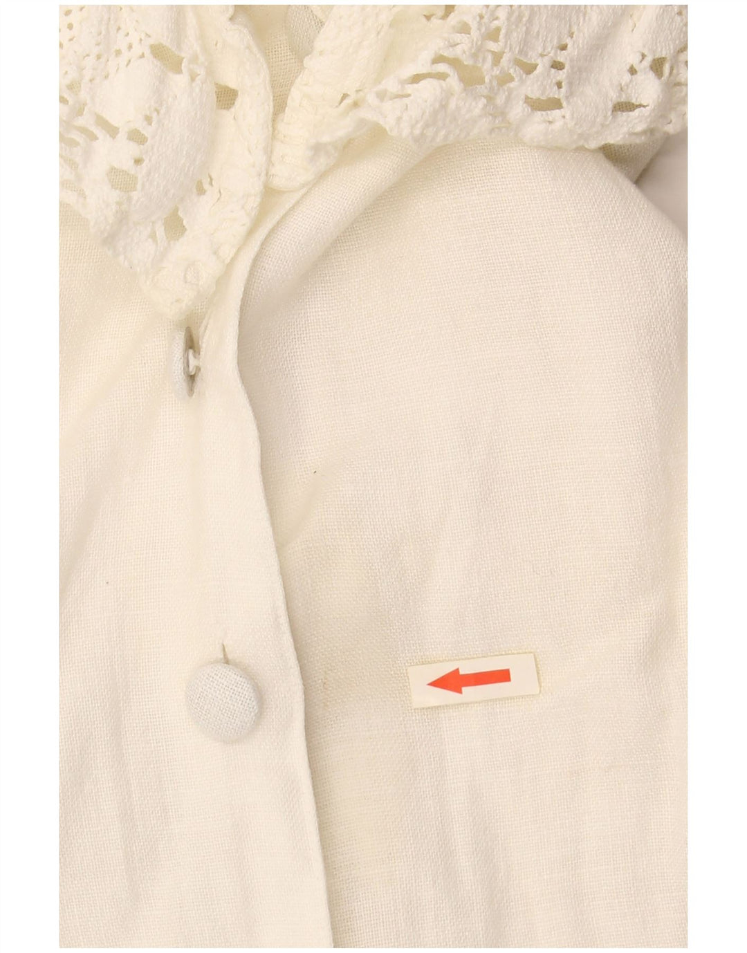 HESS FRACKMANN skjortebluse med 3/4 ærmer til kvinder EU 38 Medium Off White Linned