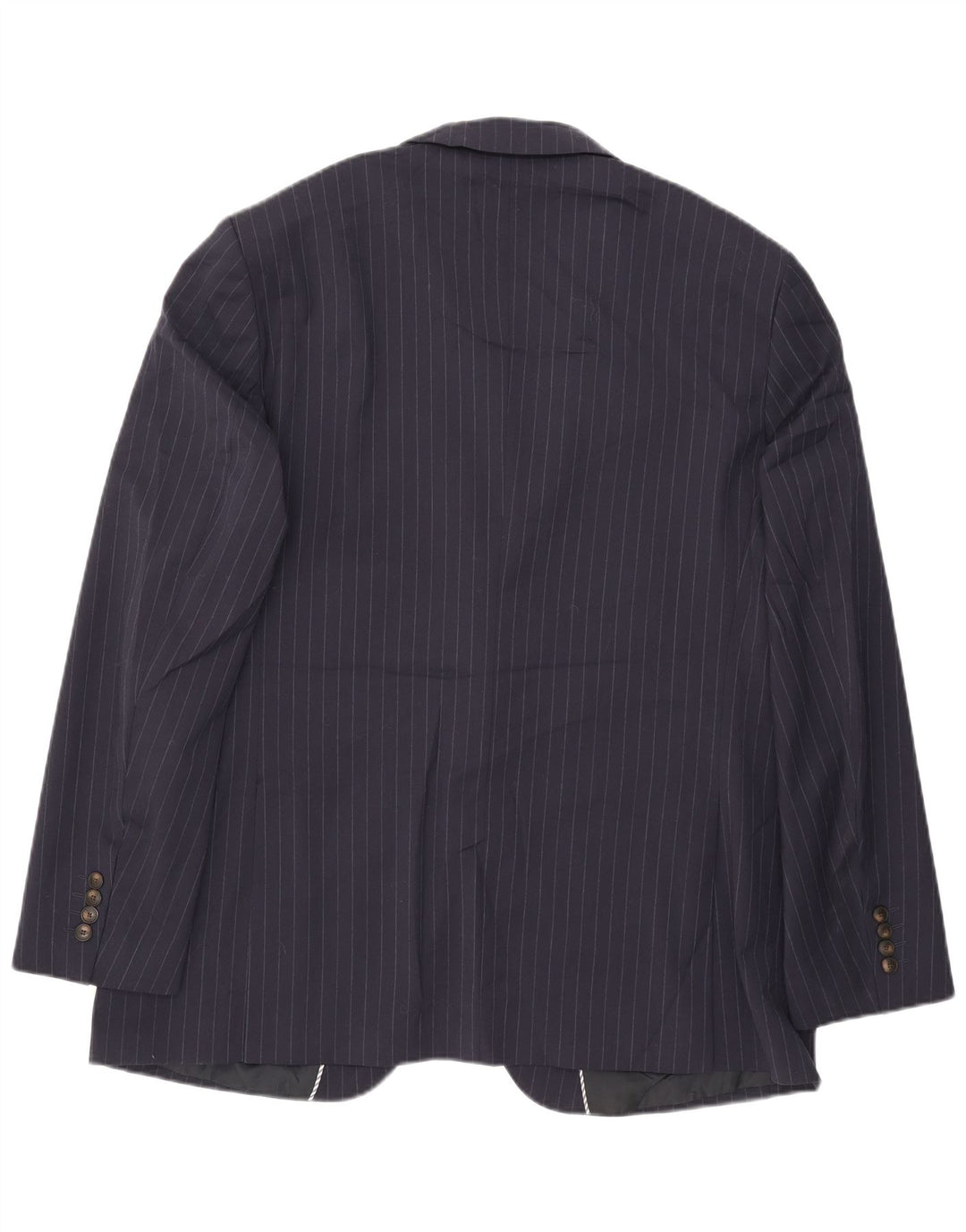 Marks & Spencer Herre Longline Blazer Jacket UK 46 3XL Navy Blue Pinstripe