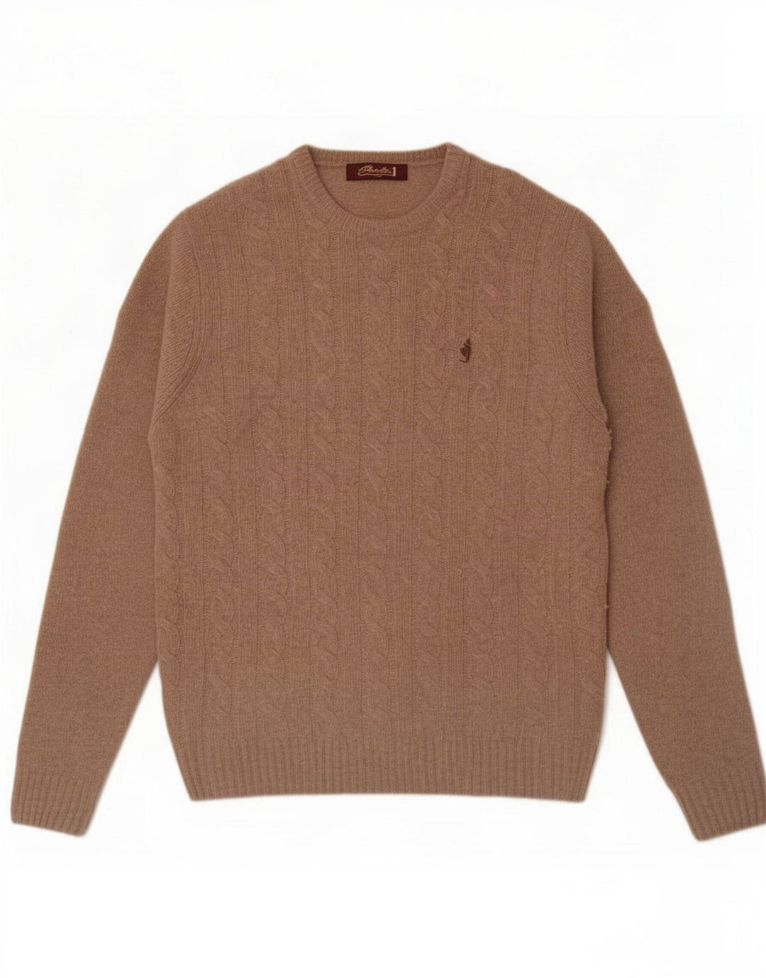 Marlboro Classics Herre Crew Neck Jumper Sweater Stor Beige Lammeuld