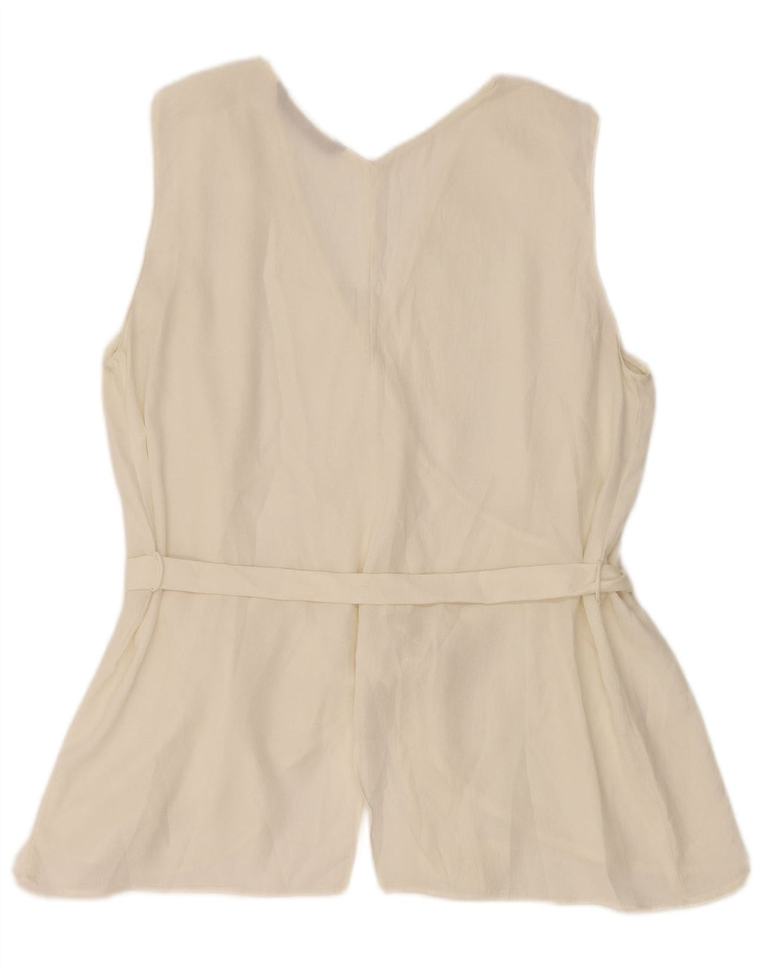 Zara Dame ærmeløs bluse Top UK 18 XL Hvid