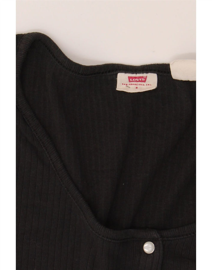 LEVI'S Womens Crop Cardigan Sweater UK 8 Small Black Vintage Levi's and Second-Hand Levi's from Messina Hembry 