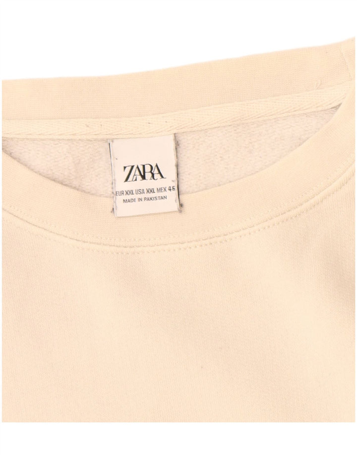 Zara Sweatshirt Jumper UK 20 2XL Off White Bomuld
