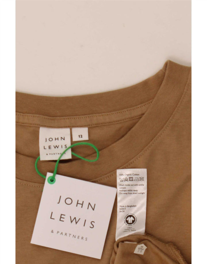 John Lewis Dame Oversized Top Langærmet UK 12 Medium Beige Bomuld