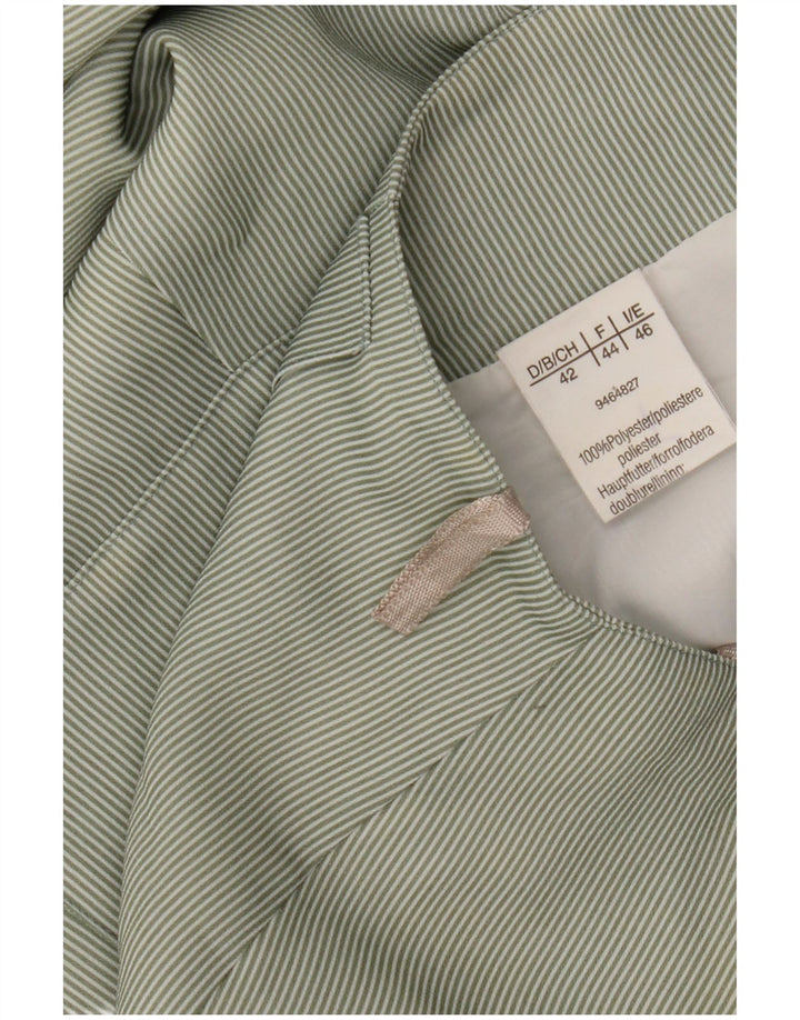 Vintage Kvinders Flared Skirt IT 46 Large W30 Grøn Stribet Polyester