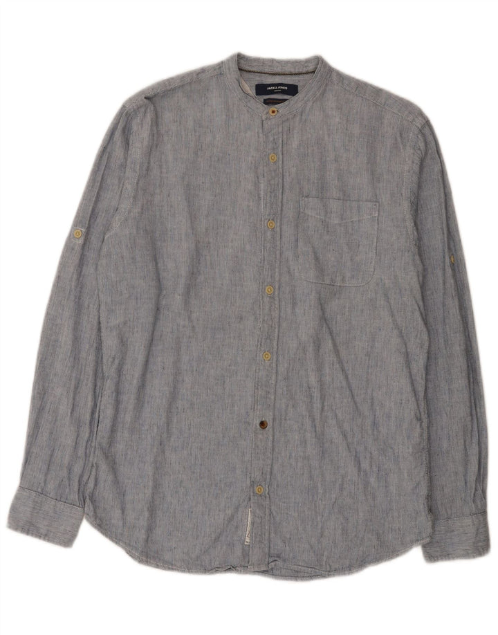 JACK & JONES Herreskjorte Medium Blue Pinstripe Bomuld