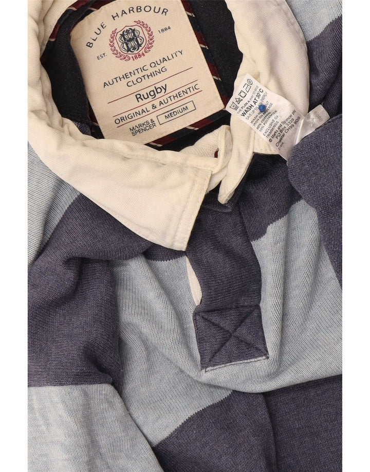Marks & Spencer Herre Blue Harbor Rugby Polo Shirt Medium Blå Stribet