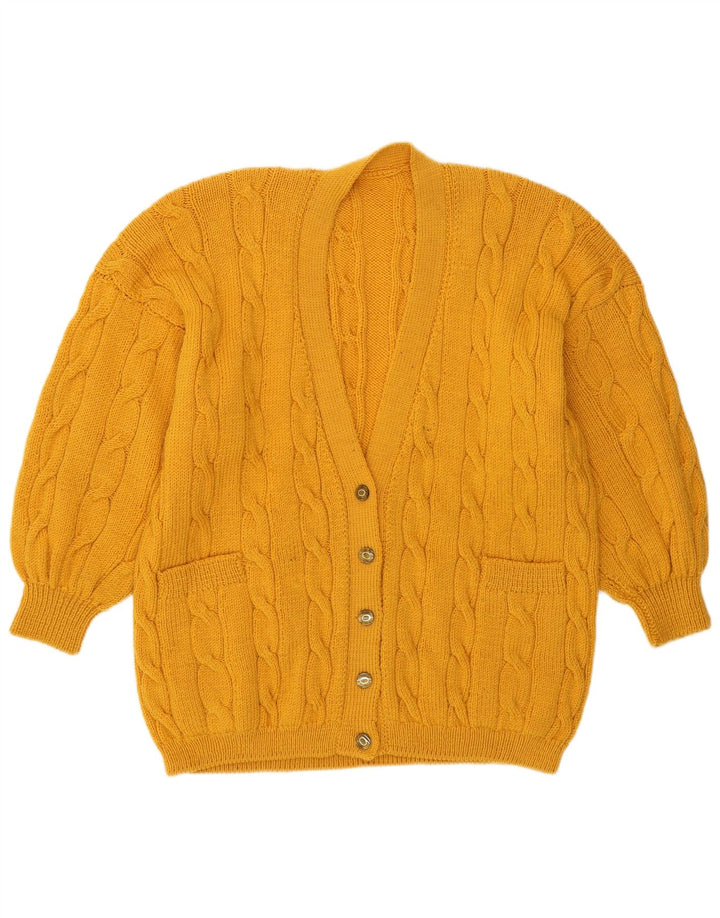 Vintage dame cardigan sweater UK 16 Large Yellow
