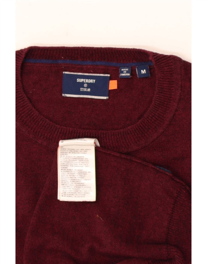 Superdry sweater med rund hals til mænd Medium rødbrun bomuld