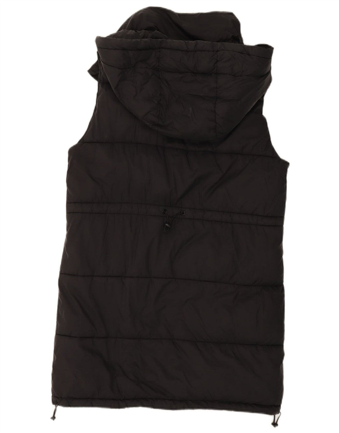Zara Dame Hætte Oversized Polstret Gilet UK 10 Small Black Polyester