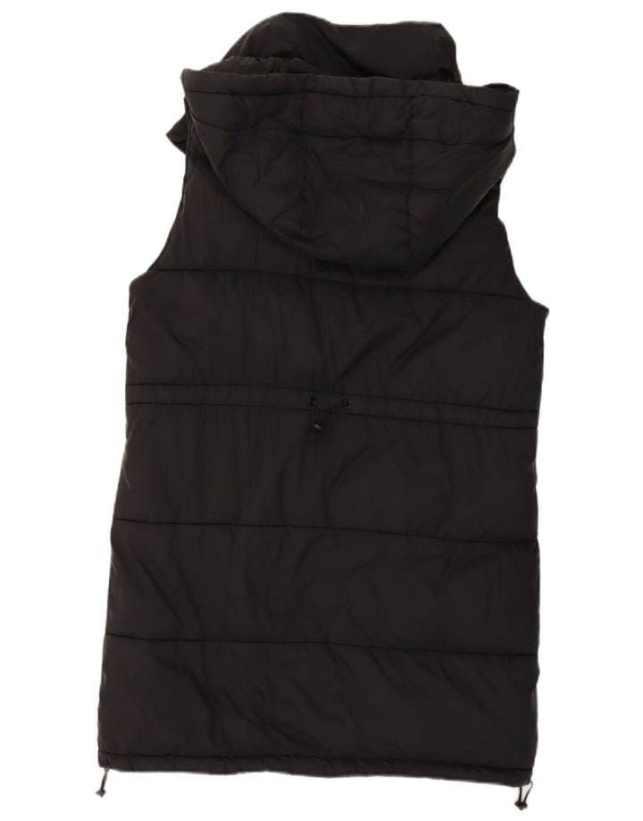 Zara Dame Hætte Oversized Polstret Gilet UK 10 Small Black Polyester