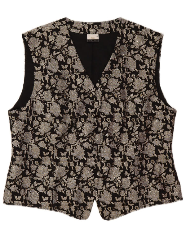 Tru Womens Crop Top EU 48 Large Black Floral Polyamid