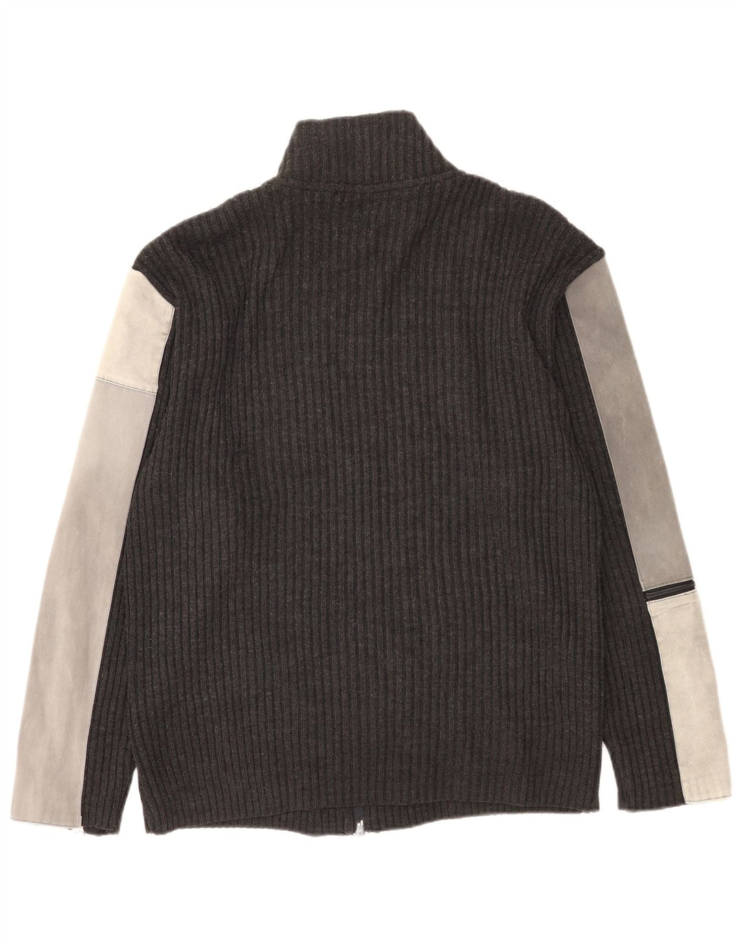 Sasch Herre Cardigan Sweater XL Grå Colourblock Akryl