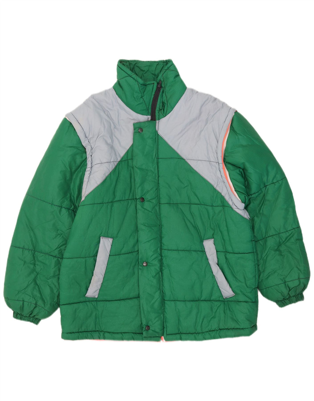 Vintage polstret herrejakke UK 42 XL Grøn Colourblock
