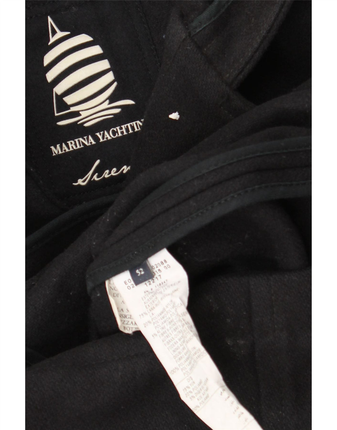 Marina Yachting Herre Hooded Duffel Coat IT 52 XL Sort Uld