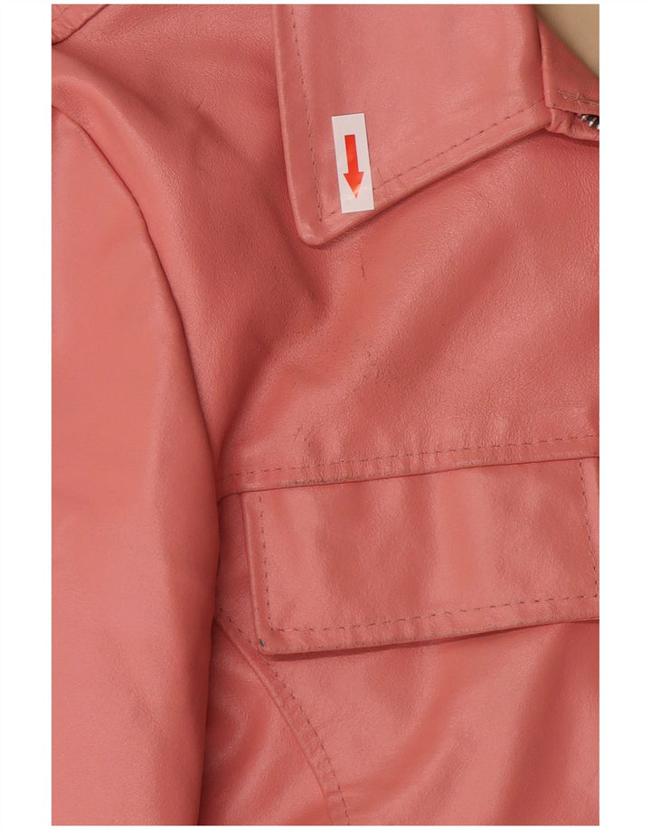 Vintage læderjakke til kvinder UK 14 Large Pink