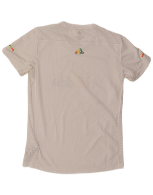 Adidas Running Graphic T-Shirt Top Medium White Polyester