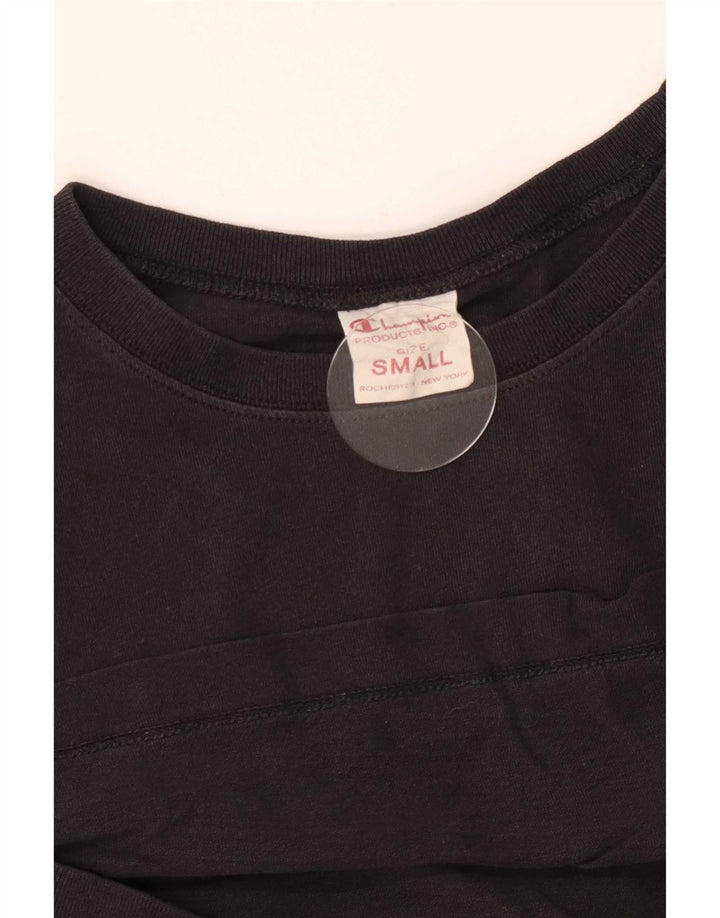 Champion Dame Grafisk T-Shirt Top UK 10 Lille Sort