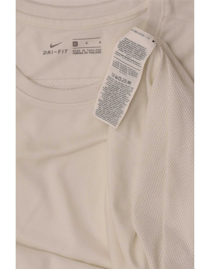 Nike Herre Dri Fit T-shirt Top Stor hvid polyester
