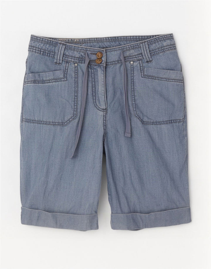 M&Co Dame Bermuda Shorts UK 14 Large W32 Blue Cotton